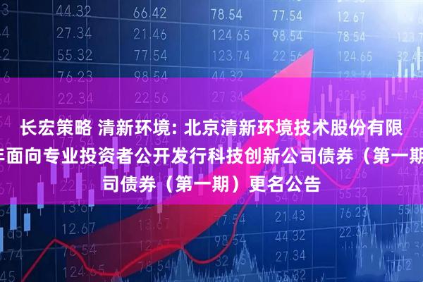 长宏策略 清新环境: 北京清新环境技术股份有限公司2026年面向专业投资者公开发行科技创新公司债券（第一期）更名公告